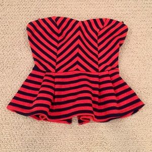 Chevron strapless top